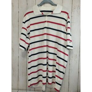 Nike Dri-Fit Mens Performance Golf Tour Striped Polo Pink White Sz XL 508326-110